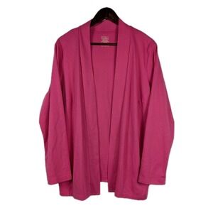 LL Bean Supima Cotton Soft Open Cardigan Plus Size 2X Pockets Long Sleeve 2991